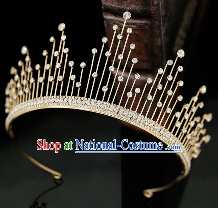 Top Grade Handmade Baroque Crystal Royal Crown Princess Wedding Bride Hair Accessories for Women