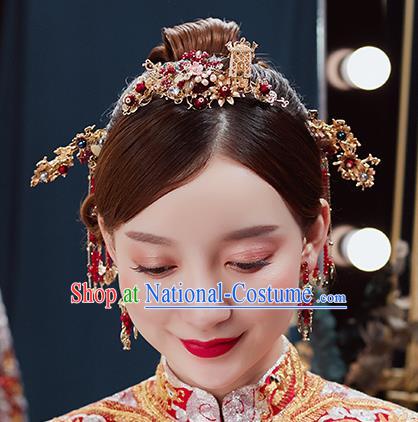 Handmade Chinese Wedding Hair Combs Tassel Hairpins Ancient Traditional Hanfu Hair Accessories for Women