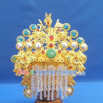 Handmade Chinese Ancient Goddess Queen Phoenix Coronet Hairpins Traditional Hanfu Hair Accessories for Women