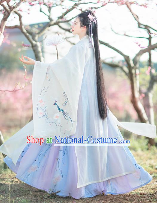 Chinese Ancient Peri Princess Hanfu Dress Traditional Tang Dynasty Imperial Consort Historical Costume for Women