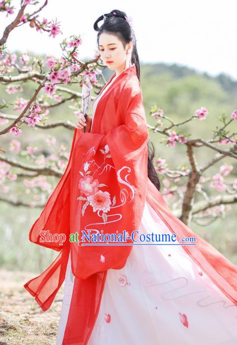 Chinese Ancient Rich Lady Wedding Hanfu Dress Traditional Tang Dynasty Princess Historical Costume for Women