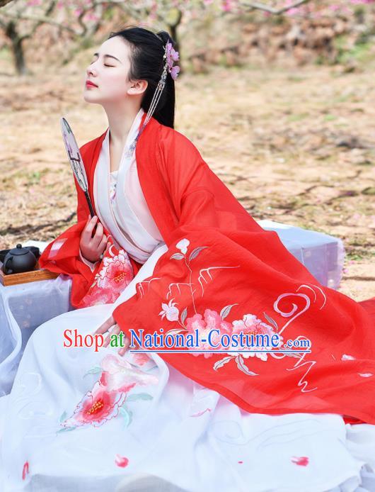 Chinese Ancient Rich Lady Wedding Hanfu Dress Traditional Tang Dynasty Princess Historical Costume for Women