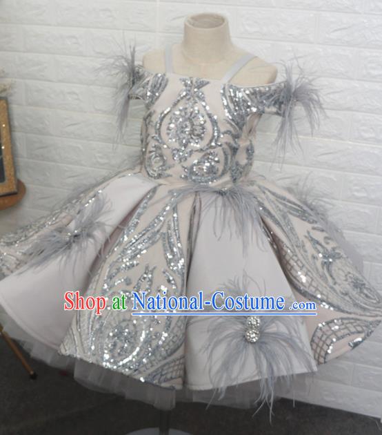 Top Grade Stage Show Dance Bubble Full Dress Catwalks Court Princess Costume for Kids