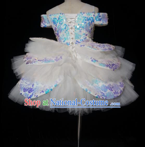 Top Grade Stage Show Dance Compere Bubble Full Dress Catwalks Court Princess Costume for Kids