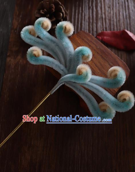 Chinese Handmade Velvet Phoenix Hairpins Ancient Palace Hair Accessories Headwear for Women