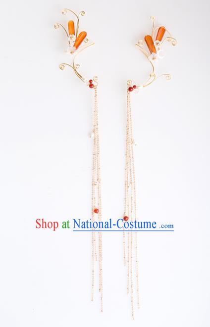 Handmade Chinese Classical Tassel Earrings Ancient Palace Ear Accessories for Women