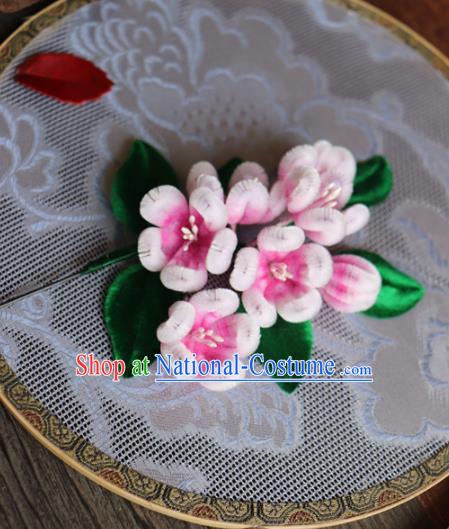 Chinese Handmade Wedding Velvet Plum Blossom Hairpins Ancient Palace Queen Hair Accessories Headwear for Women