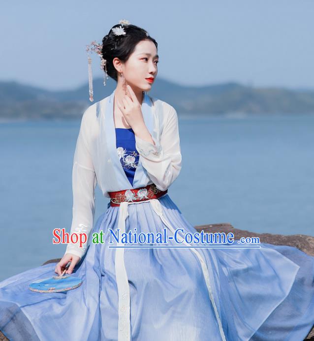 Chinese Traditional Song Dynasty Historical Costume Ancient Princess Hanfu Dress for Women