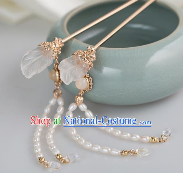 Chinese Handmade Hanfu Pearls Tassel Step Shake Hairpins Ancient Princess Hair Accessories Headwear for Women