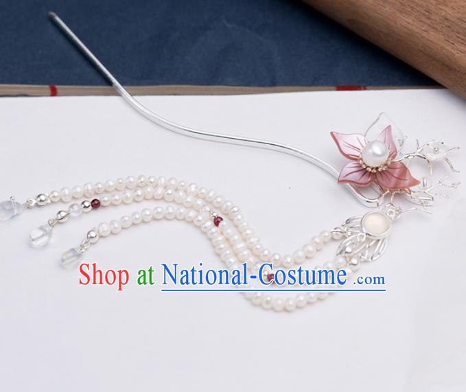 Chinese Handmade Hanfu Beads Tassel Hairpins Ancient Princess Hair Accessories Headwear for Women