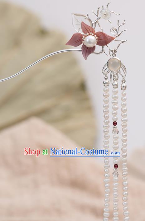 Chinese Handmade Hanfu Beads Tassel Hairpins Ancient Princess Hair Accessories Headwear for Women