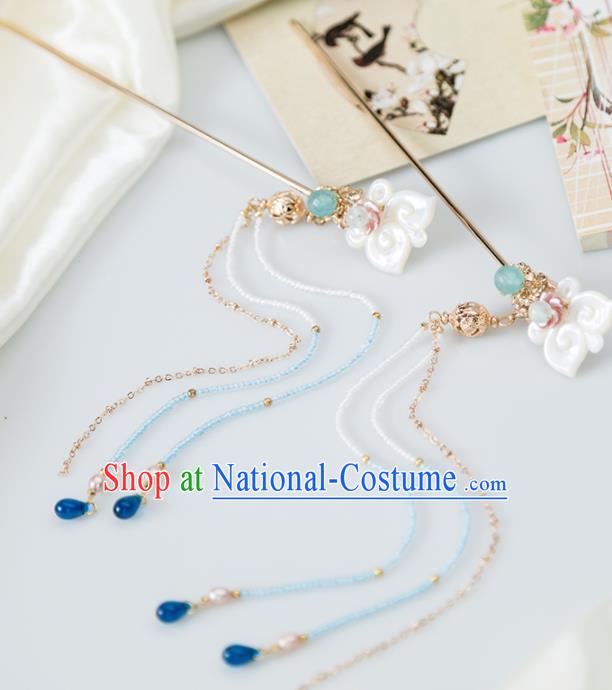 Chinese Handmade Hanfu Shell Hair Clip Hairpins Ancient Princess Hair Accessories Headwear for Women