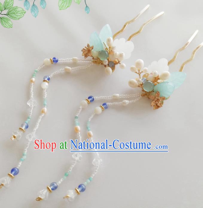 Chinese Handmade Hanfu Hairpins Tassel Step Shake Ancient Princess Hair Accessories Headwear for Women