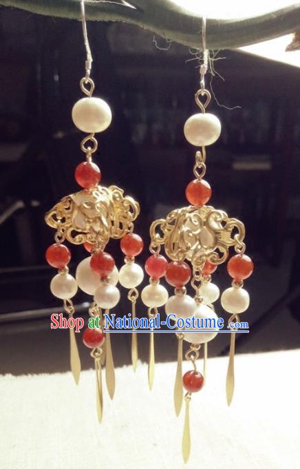 Handmade Chinese Classical Earrings Ancient Palace Hanfu Ear Accessories for Women