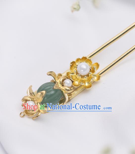 Chinese Handmade Hanfu Golden Hairpins Ancient Princess Hair Accessories Headwear for Women