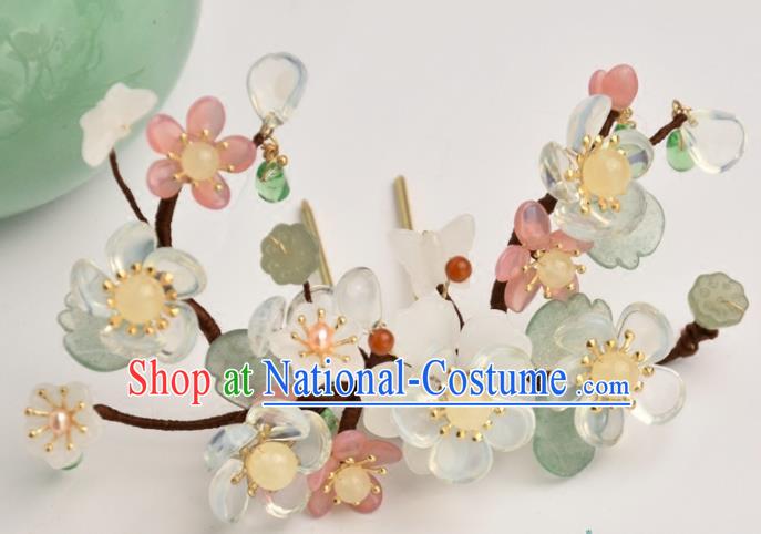 Chinese Handmade Hanfu Flowers Hair Clip Hairpins Ancient Princess Hair Accessories Headwear for Women