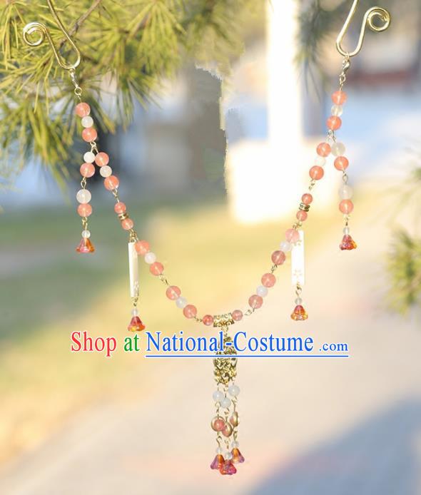 Handmade Chinese Classical Beads Necklace Ancient Palace Hanfu Necklet Accessories for Women