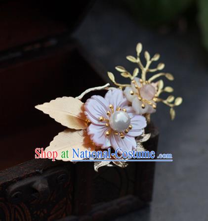 Chinese Handmade Hanfu Golden Leaf Hair Claw Hairpins Ancient Princess Hair Accessories Headwear for Women