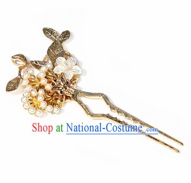 Chinese Handmade Hanfu Golden Pine Hairpins Ancient Princess Hair Accessories Headwear for Women