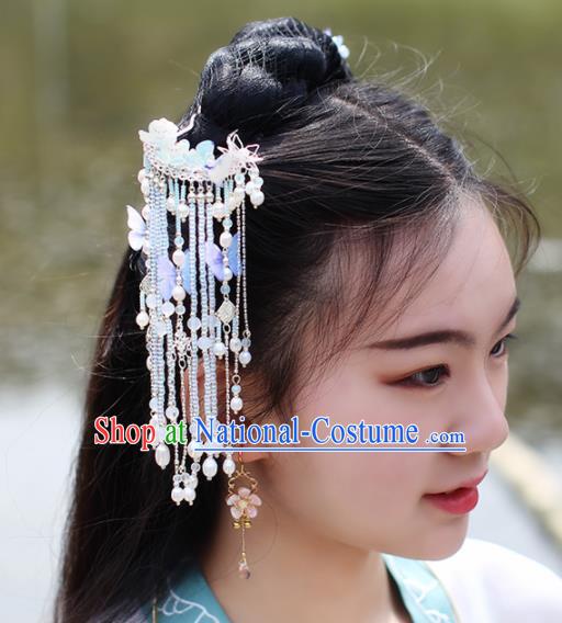 Chinese Handmade Hanfu Hair Crown Tassel Hairpins Ancient Princess Hair Accessories Headwear for Women