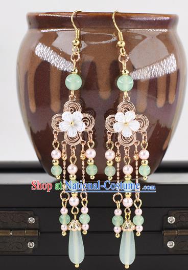 Handmade Chinese Classical Tassel Earrings Ancient Palace Hanfu Ear Accessories for Women