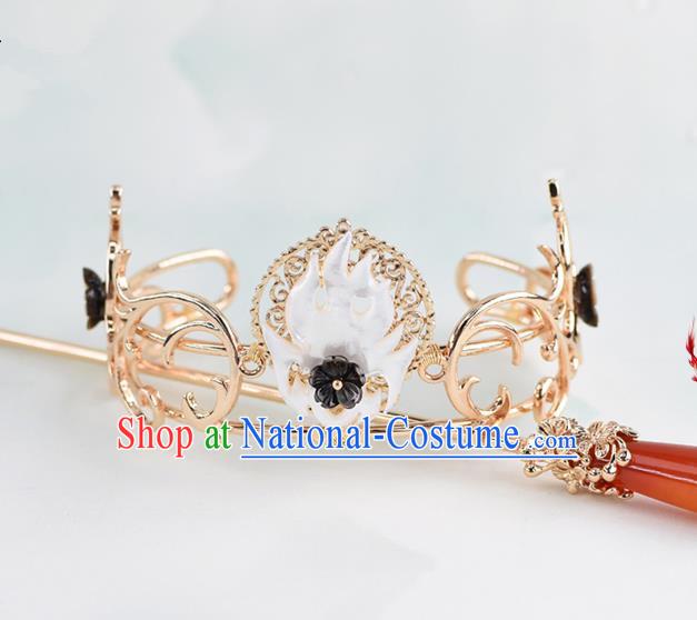 Chinese Traditional Swordsman Hair Accessories Ancient Prince Fire Hairdo Crown for Men