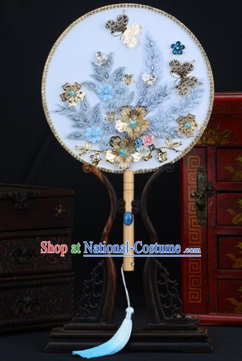 Chinese Traditional Wedding Round Fans Ancient Bride Palace Fan for Women