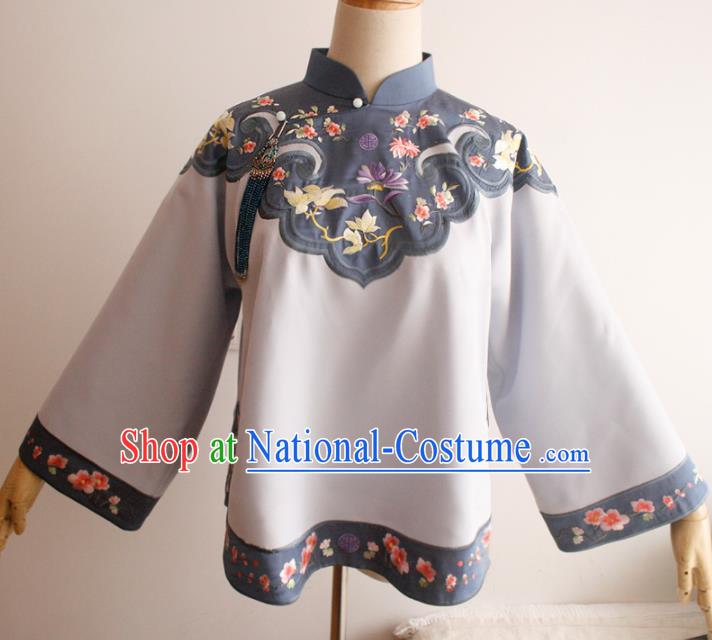 Chinese National Classical Embroidered Blouse Traditional Tang Suit Upper Outer Garment for Women