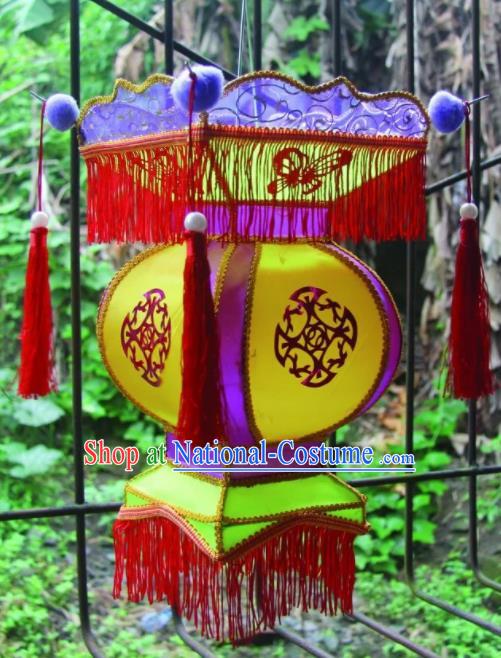 Chinese Handmade Red Tassel Palace Lanterns Traditional New Year Lantern Ancient Ceiling Lamp