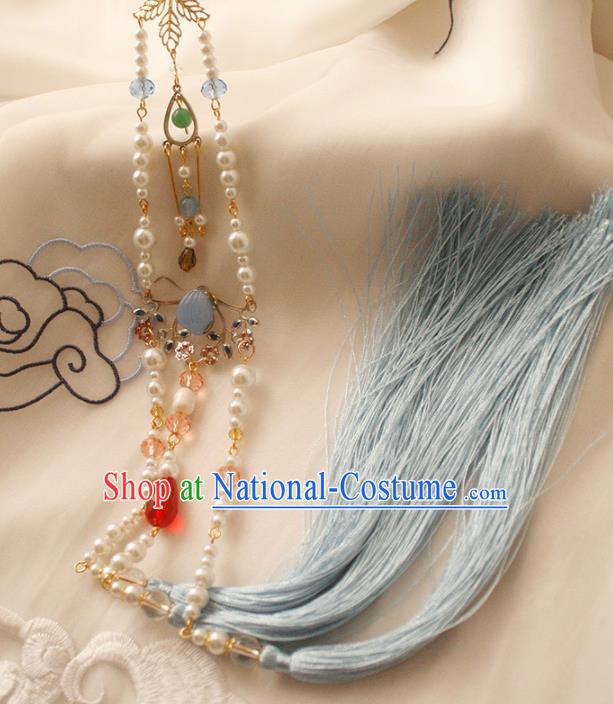 Chinese Handmade Palace Pearls Pendant Accessories Ancient Queen Brooch Headwear for Women