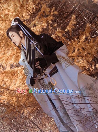 Chinese Traditional Cosplay Costume Ancient Swordsman Hanfu Clothing for Men