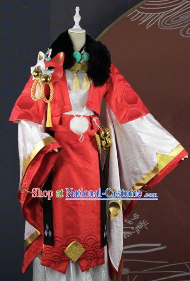 Chinese Traditional Cosplay Emperor Red Costume Ancient Swordsman Hanfu Clothing for Men