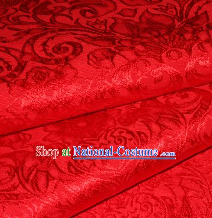 Chinese Traditional Cheongsam Fabric Classical Pattern Red Brocade Satin Material Silk Fabric