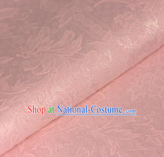 Chinese Traditional Cheongsam Fabric Classical Pattern Pink Brocade Satin Material Silk Fabric