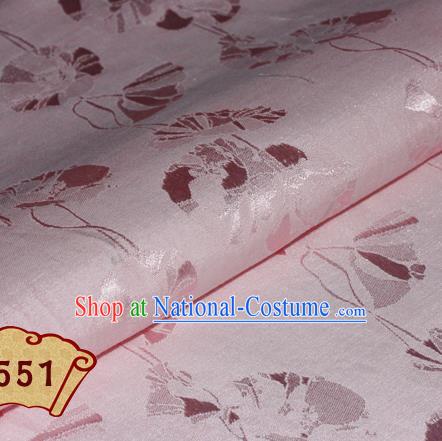 Chinese Traditional Pattern Pink Brocade Cheongsam Classical Fabric Satin Material Silk Fabric