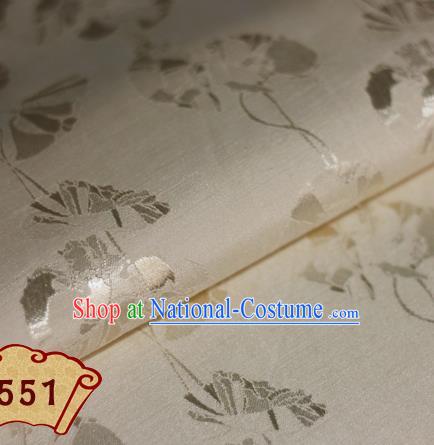 Chinese Traditional Pattern Beige Brocade Cheongsam Classical Fabric Satin Material Silk Fabric