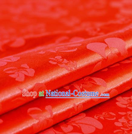 Chinese Traditional Pattern Hanfu Red Brocade Material Cheongsam Classical Fabric Satin Silk Fabric