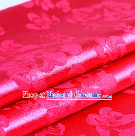 Chinese Traditional Pattern Hanfu Rosy Brocade Material Cheongsam Classical Fabric Satin Silk Fabric