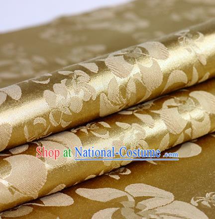 Chinese Traditional Pattern Hanfu Golden Brocade Material Cheongsam Classical Fabric Satin Silk Fabric