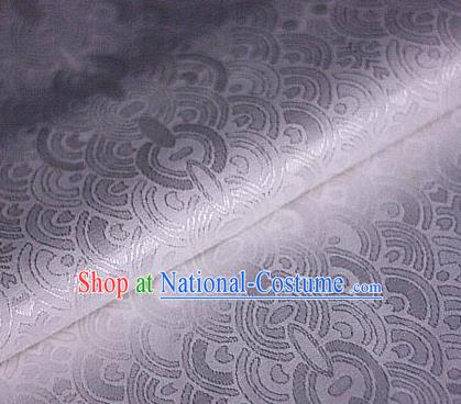 Chinese Traditional Pattern White Brocade Material Cheongsam Classical Fabric Satin Silk Fabric