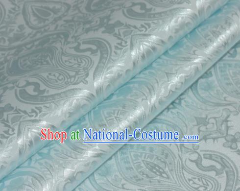 Chinese Traditional Royal Pattern Blue Brocade Material Cheongsam Classical Fabric Satin Silk Fabric