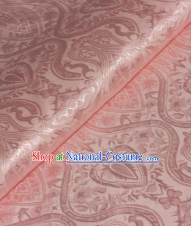 Chinese Traditional Royal Pattern Pink Brocade Material Cheongsam Classical Fabric Satin Silk Fabric