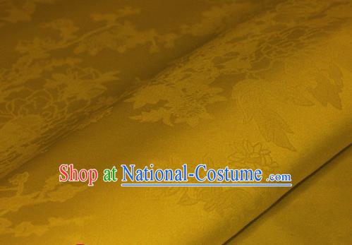 Chinese Traditional Royal Pattern Yellow Brocade Material Cheongsam Classical Fabric Satin Silk Fabric