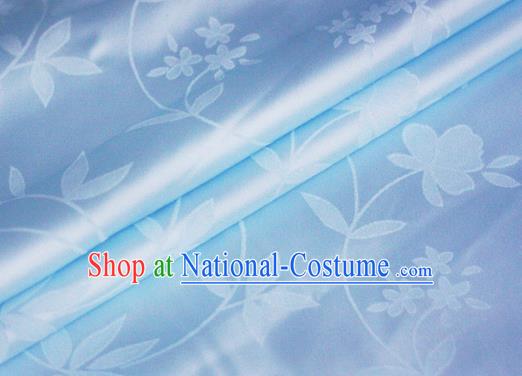 Chinese Traditional Hanfu Royal Pattern Blue Brocade Material Cheongsam Classical Fabric Satin Silk Fabric