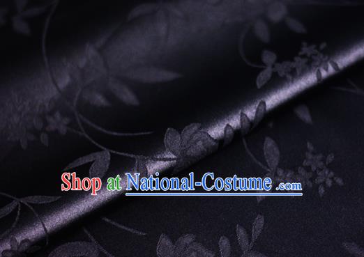 Chinese Traditional Hanfu Royal Pattern Black Brocade Material Cheongsam Classical Fabric Satin Silk Fabric