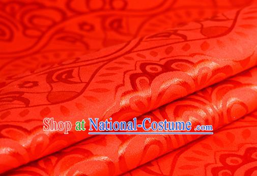 Chinese Traditional Pattern Red Brocade Material Hanfu Cheongsam Classical Fabric Satin Silk Fabric