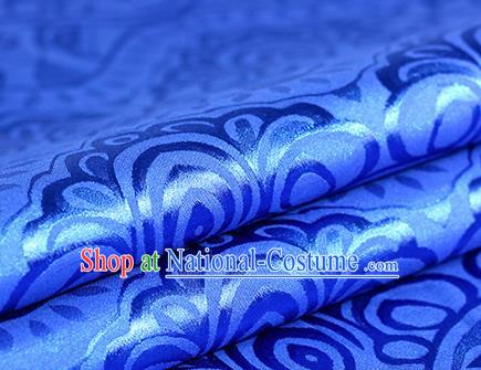 Chinese Traditional Pattern Royalblue Brocade Material Hanfu Cheongsam Classical Fabric Satin Silk Fabric