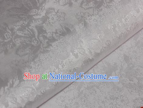 Chinese Traditional Cheongsam White Brocade Material Hanfu Classical Fabric Satin Silk Fabric