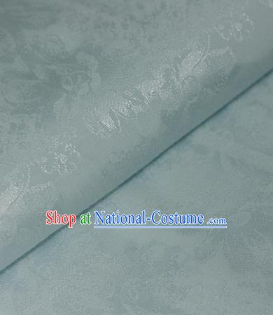 Chinese Traditional Cheongsam Fabric Blue Brocade Material Hanfu Classical Satin Silk Fabric