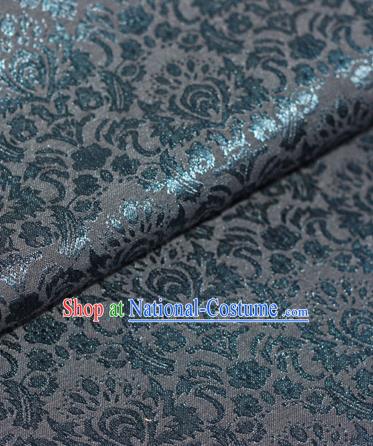 Chinese Traditional Fabric Cheongsam Pattern Green Brocade Material Hanfu Classical Satin Silk Fabric